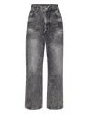 Philipp Plein Denim Trousers Loose Fit Iconic Plein In Grey