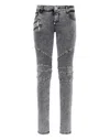 Philipp Plein Denim Trousers Low Rise Biker In Multi