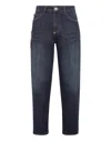Philipp Plein Denim Trousers Mom Fit Paisley In Blue