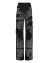 Philipp Plein Denim Trousers Palace Fit Paisley Skull In Black