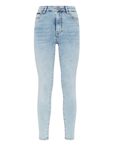 Philipp Plein Denim Trousers Skinny In Blue