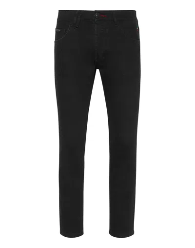 Philipp Plein Denim Trousers Skinny Fit Lion Circus In Multi