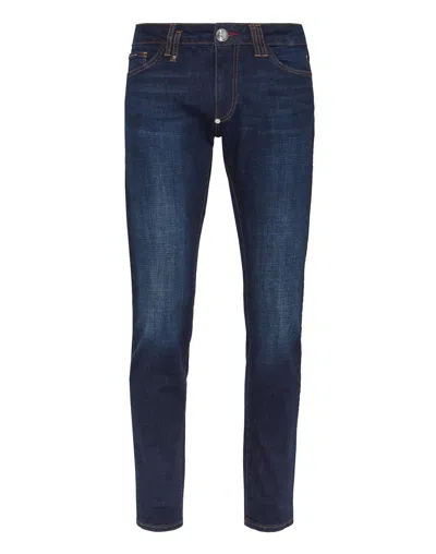 Philipp Plein Denim Trousers Slim Fit Basic In Multi