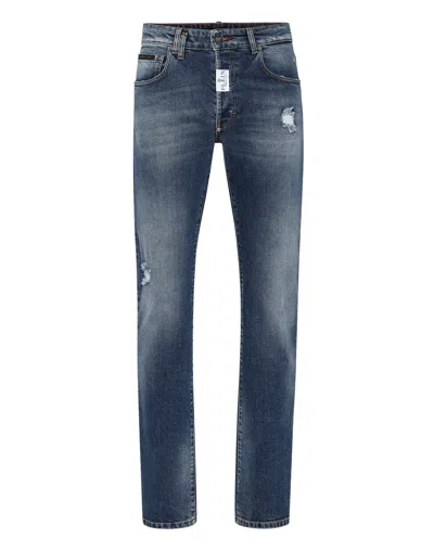 Philipp Plein Denim Trousers Straight Supreme In Multi