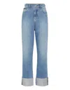 PHILIPP PLEIN DENIM TROUSERS STRASS LOOSE FIT HEART