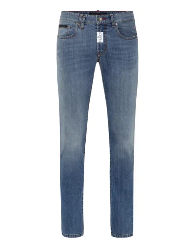 Philipp Plein Denim Trousers Super Fit In Blue