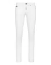 Philipp Plein Denim Trousers Super Straight Cut Premium Hexagon In White