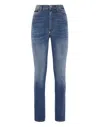 Philipp Plein Denim Trousers Super High Waist Jegging In Multi