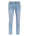 Philipp Plein Denim Trousers Super Straight Cut Basic In Blue