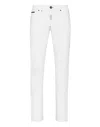 Philipp Plein Denim Trousers Super Straight Cut Premium Hexagon In Multi