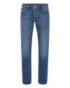 Philipp Plein Denim Trousers Super Straight Cut Tattoo In Blue