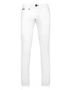 Philipp Plein Denim Trousers Super Straight Cut In White