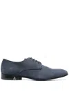 Philipp Plein Derby Suede Oxford Shoes In Blue