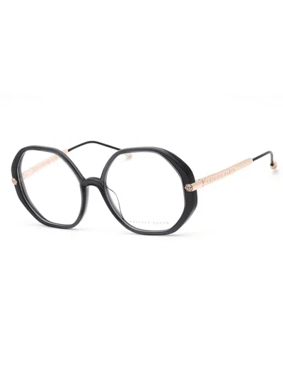 Philipp Plein Designer Round Eyeglasses For Women - Style Vpp053s In Black