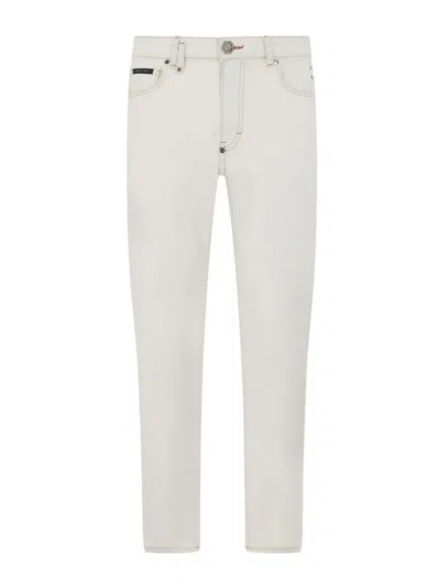 Philipp Plein Detroit Fit Jeans With Stone-washed By In White