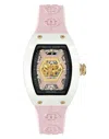 Philipp Plein Diamond Crypto Queen Cherry Blossom Ice Queen Watch In Pink