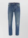 Philipp Plein Distressed Denim Trousers With Pockets And Loops
