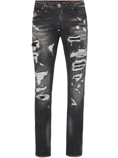 Philipp Plein Distressed-effect Jeans In Black