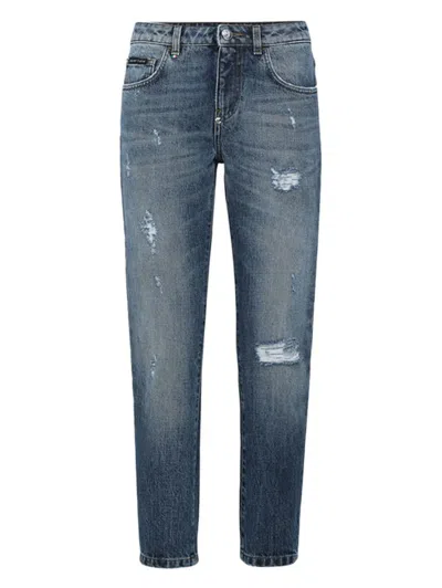 Philipp Plein Distressed-effect Jeans In Blue