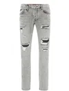 Philipp Plein Distressed-effect Jeans In Grey