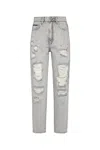 Philipp Plein Distressed High-waisted Denim Jeans With Stretch And Ripped Details