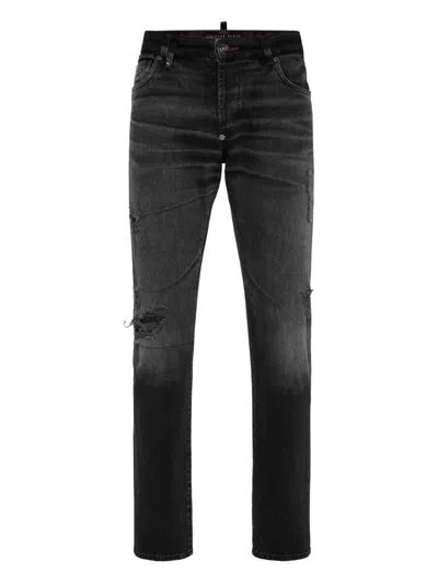 Philipp Plein Distressed Jeans In Black
