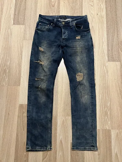 Pre-owned Philipp Plein Distressed Jeans Japanese Style In Blue