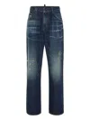 Philipp Plein Distressed Logo-plaque Jeans In Blue