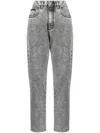 Philipp Plein Distressed Mom-fit Jeans In Grey