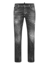 Philipp Plein Distressed Paint-splattered Jeans In Black