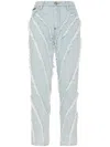 Philipp Plein Distressed Rhinestone-embellished Jeans In Blue