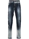 Philipp Plein Gerade Jeans Im Distressed-look In Blue