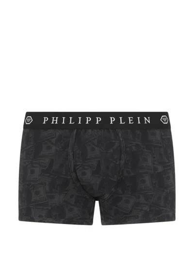 Philipp Plein Dollar-print Boxers In Black