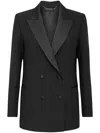Philipp Plein Double-breasted Boxy Blazer In Black