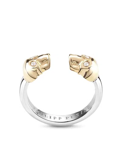 Philipp Plein Double Skull Ring In Two Tone