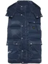Philipp Plein Nylon Puffer Vest In Blue
