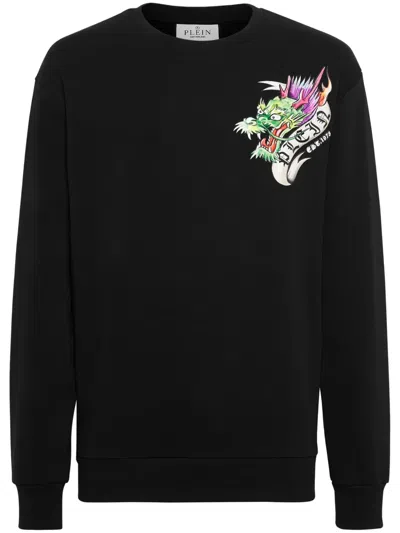 Philipp Plein Dragon Tattoo Graphic-print Sweatshirt In Black