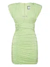 Philipp Plein Jersey Mini Dress Strass Signature In Green