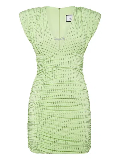 PHILIPP PLEIN DRAPED MINI DRESS