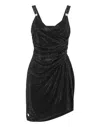 Philipp Plein Crimped Rhinestone-embellished Minidress In Multi