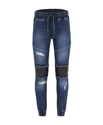 Philipp Plein Drawstring Denim Trousers In Blue