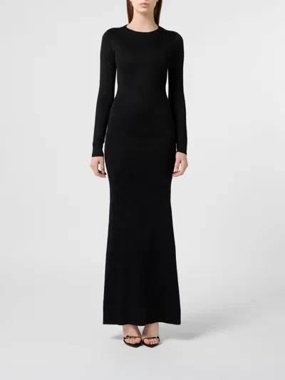 Philipp Plein Open-back Maxi Dress In Black