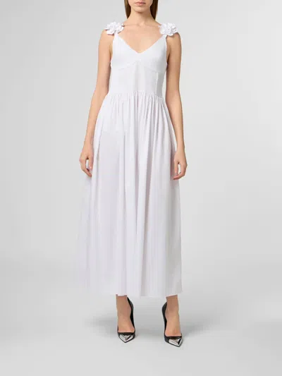 Philipp Plein Floral-strap Maxi Dress In White