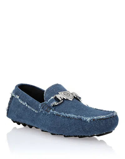 Philipp Plein Driver Denim Moccasins In Multi