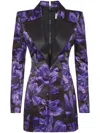 Philipp Plein Duchesse Floral-print Minidress In Black