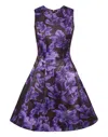 Philipp Plein Duchesse Midi Dress Flowers In Black