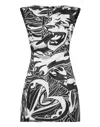 Philipp Plein Duchesse Cap-sleeve Minidress In Black