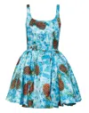 Philipp Plein Duchesse Pineapple Skies-print Mini Dress In Multi