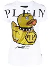 Philipp Plein Duck Round-neck T-shirt In White