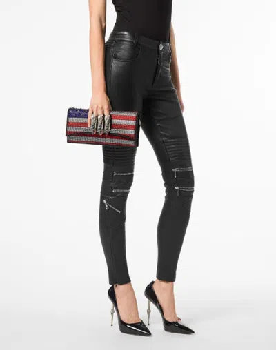 Philipp Plein Eagle Clutch Strass Us Flag Women In Multicolor